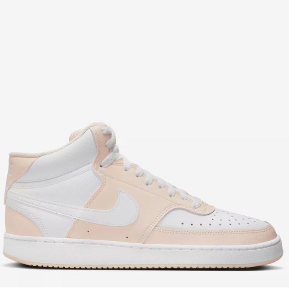 New Nike Court Vision Mid Sneaker - Women's White/ Guava Ice Size 10 $90 - Picture 2 of 9